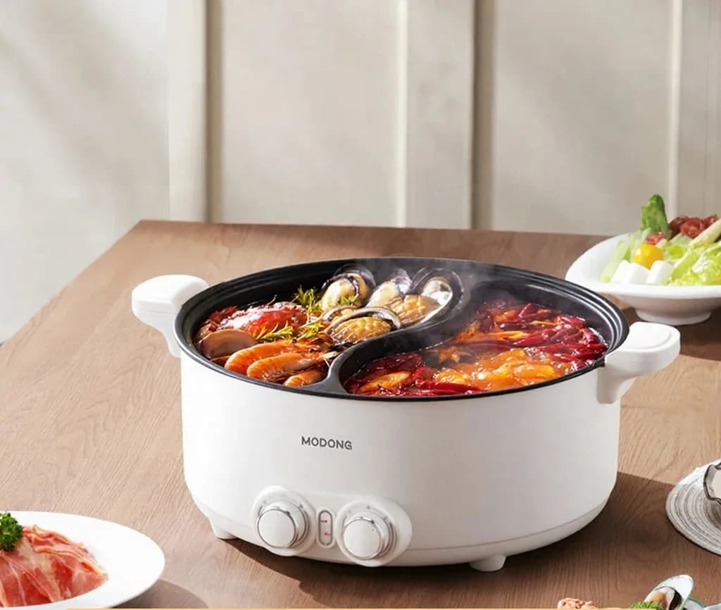 独立温度調節付き 7L デュアルゾーン電気鍋