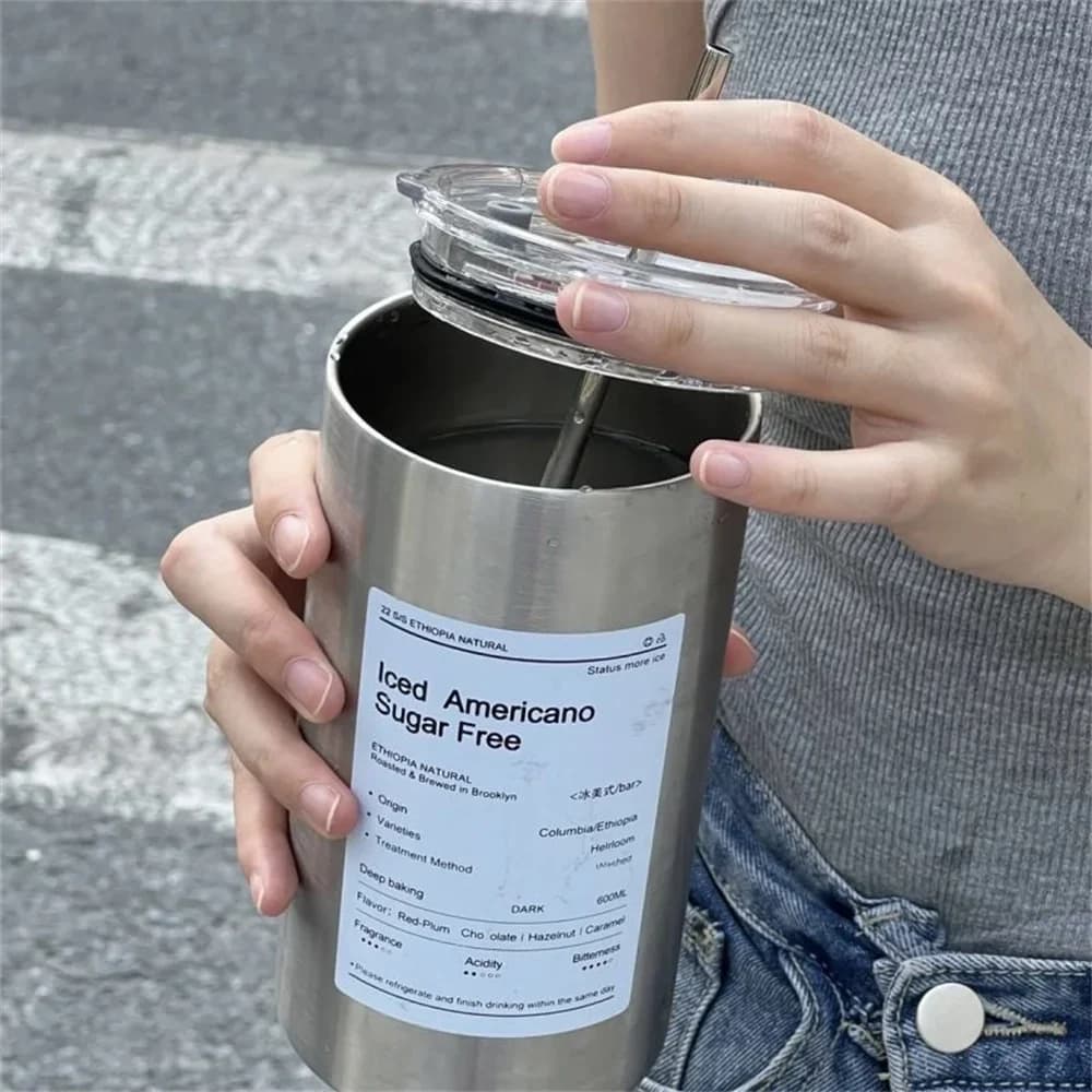 600ml ストロー付き保温カップ