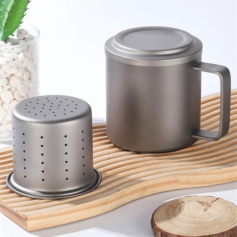 450ml 純チタン 茶こし付きマグ