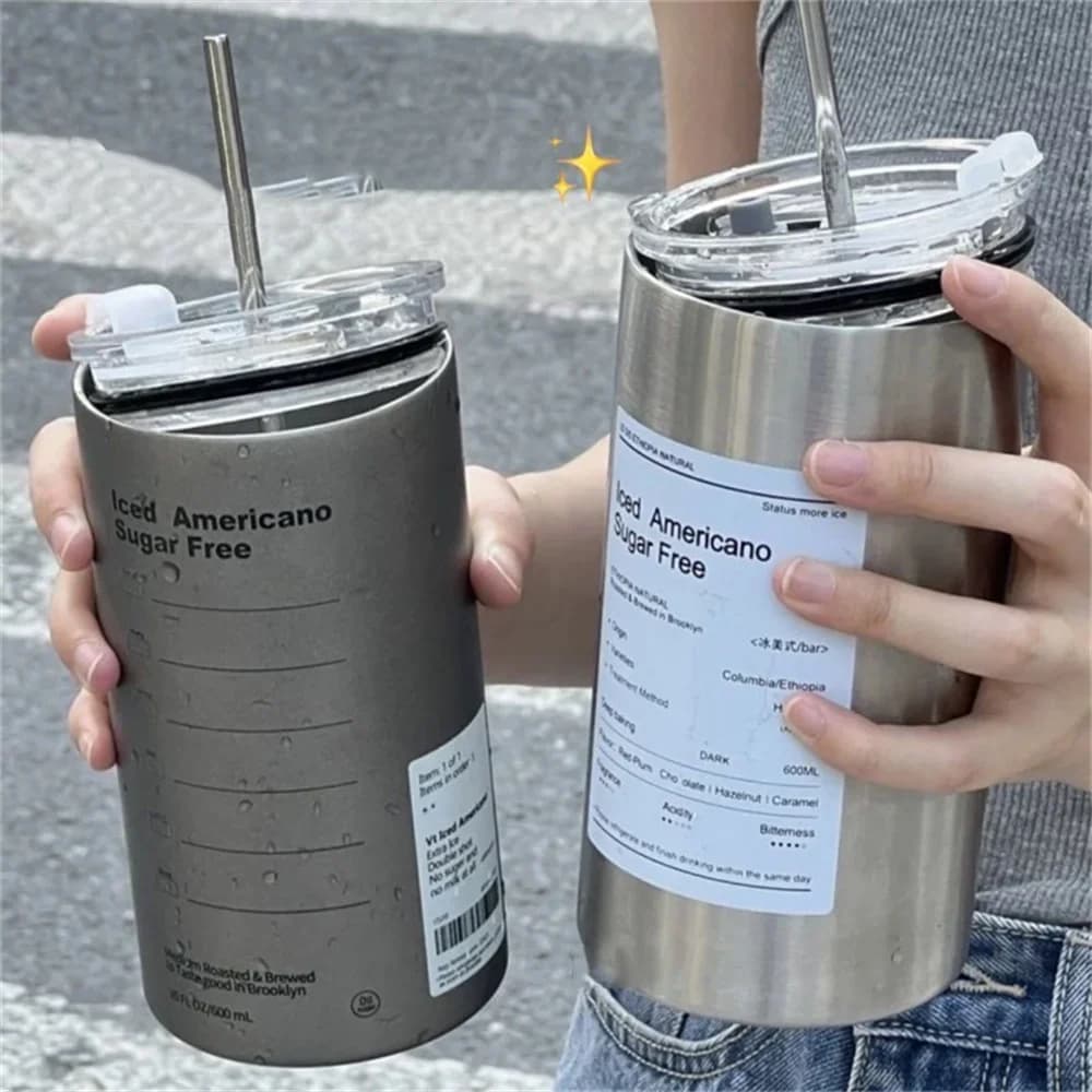 600ml ストロー付き保温カップ